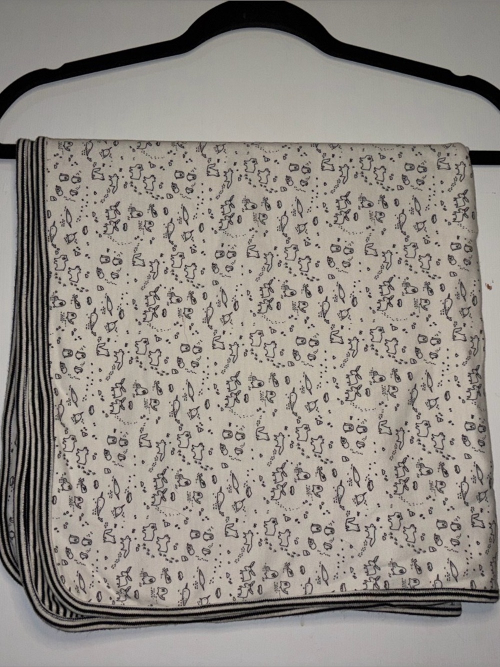 Gymboree Black and White Striped Baby Blanket 100% cotton